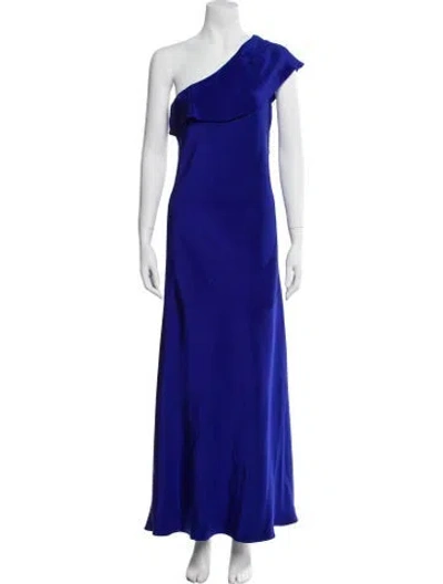 Pre-owned Peter Cohen One-shoulder Long Dress In Blue