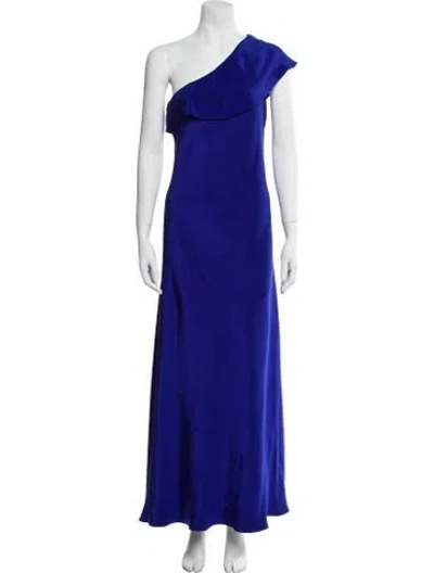 Pre-owned Peter Cohen One-shoulder Long Dress In Blue