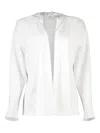 Peter Cohen Open-front Long-sleeve Cardigan In White