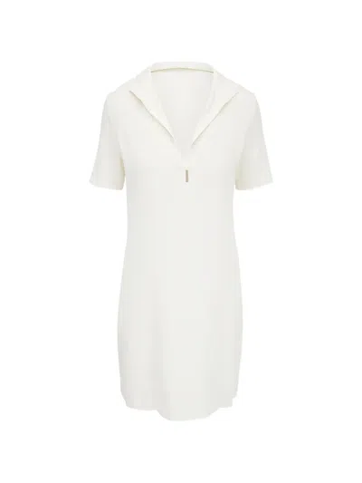 Peter Cohen Paola Collared Mini Dress In White