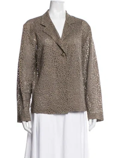 Pre-owned Peter Cohen Patterned Blazer In Brown