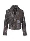 Peter Cohen Patterned Shawl-collar Jacket In Brown