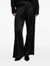 Peter Cohen Satin Flared Trousers In Black