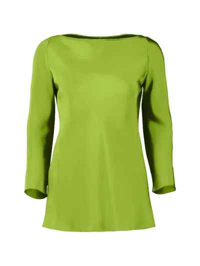 Peter Cohen Satin Tunic In Green