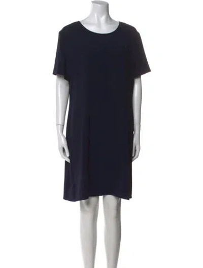 Pre-owned Peter Cohen Scoop Neck Knee-length Dress In Blue