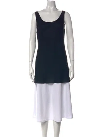 Pre-owned Peter Cohen Scoop Neck Sleeveless Top In Blue