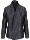 Peter Cohen Shawl-lapel Silk Blazer In Black