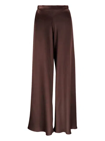 Peter Cohen Shiny Trousers In Brown