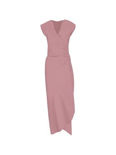 Peter Cohen Sign Wrap Design Dress In Pink
