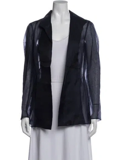Pre-owned Peter Cohen Silk Blazer In Blue