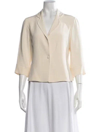 Pre-owned Peter Cohen Silk Blazer In Neutrals