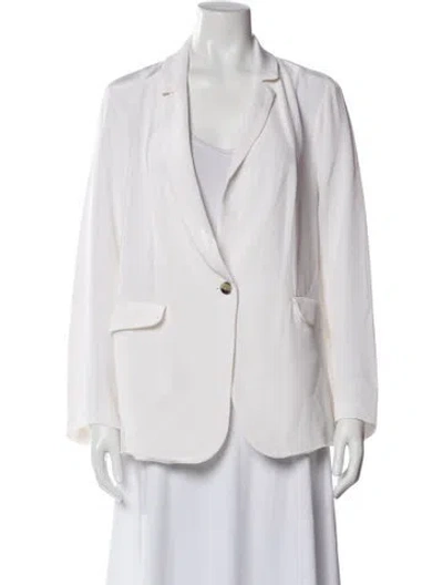 Pre-owned Peter Cohen Silk Blazer In White