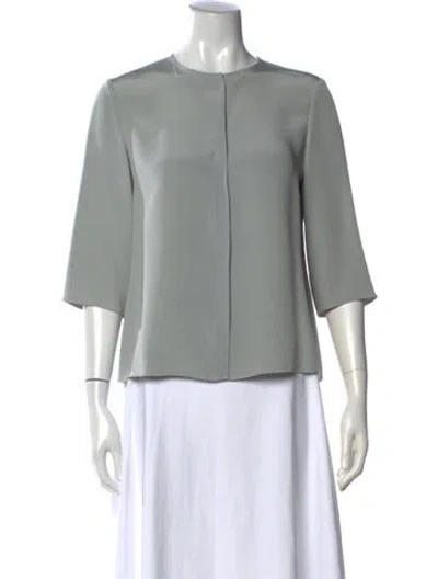 Pre-owned Peter Cohen Silk Crew Neck Top In Gray