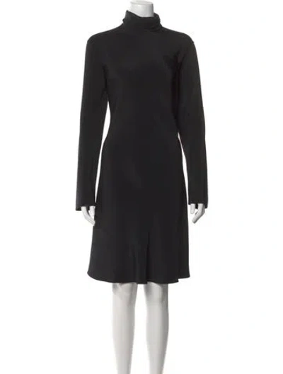 Pre-owned Peter Cohen Silk Knee-length Dress In Black