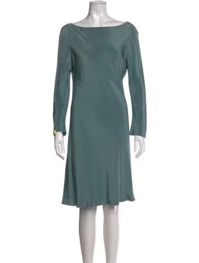 Pre-owned Peter Cohen Silk Knee-length Dress In Green