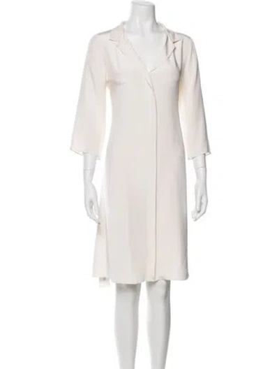 Pre-owned Peter Cohen Silk Knee-length Dress In White