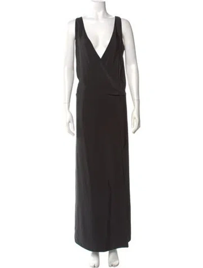 Pre-owned Peter Cohen Silk Long Dress In Black