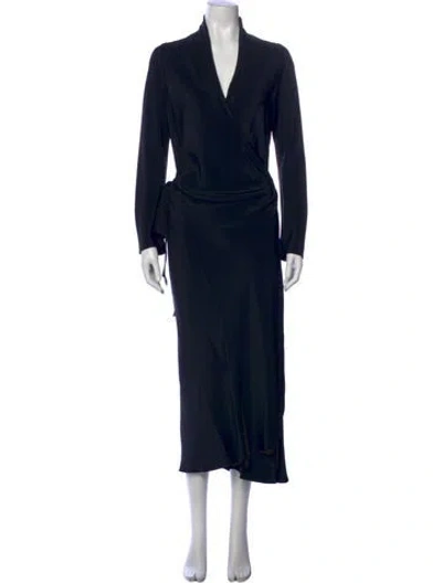 Pre-owned Peter Cohen Silk Long Dress In Black