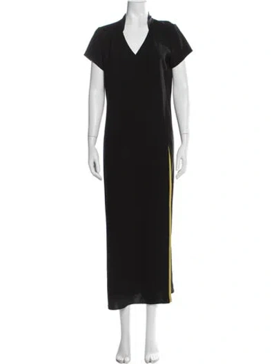 Pre-owned Peter Cohen Silk Long Dress In Black