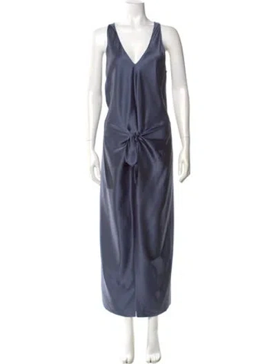 Pre-owned Peter Cohen Silk Long Dress In Blue