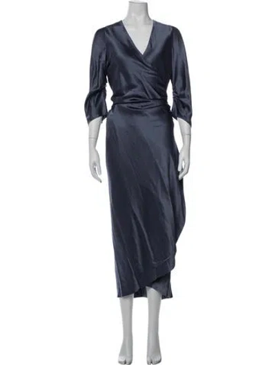 Pre-owned Peter Cohen Silk Long Dress In Blue