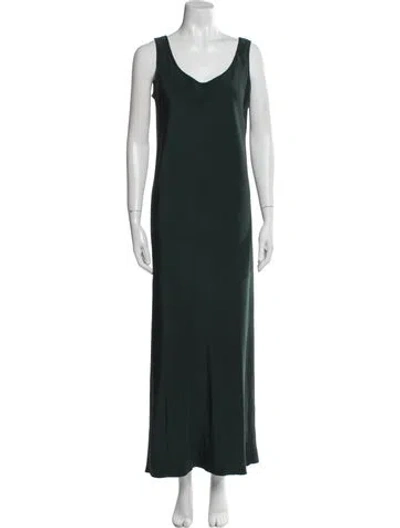 Pre-owned Peter Cohen Silk Long Dress In Green