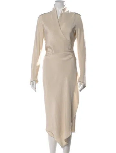 Pre-owned Peter Cohen Silk Long Dress In Neutral
