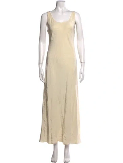 Pre-owned Peter Cohen Silk Long Dress In Neutrals