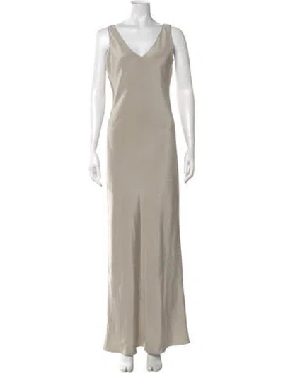 Pre-owned Peter Cohen Silk Long Dress W/ Tags In Neutral