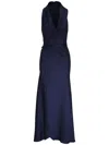 Peter Cohen Silk Maxi Dress In Blue