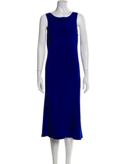 Pre-owned Peter Cohen Silk Midi Length Dress In Blue