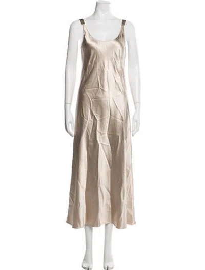 Pre-owned Peter Cohen Silk Midi Length Dress In Neutrals