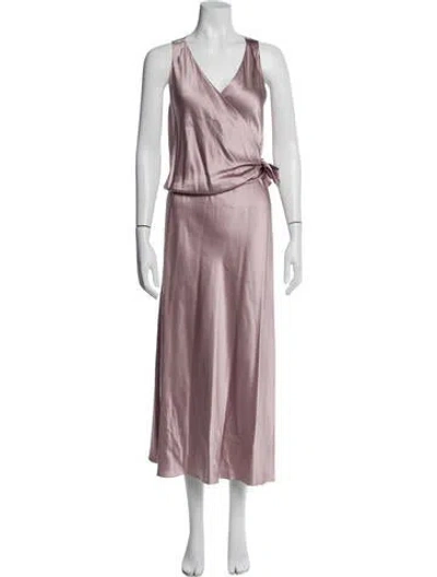 Pre-owned Peter Cohen Silk Midi Length Dress In Pink