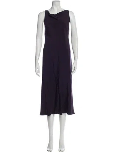 Pre-owned Peter Cohen Silk Midi Length Dress In Purple