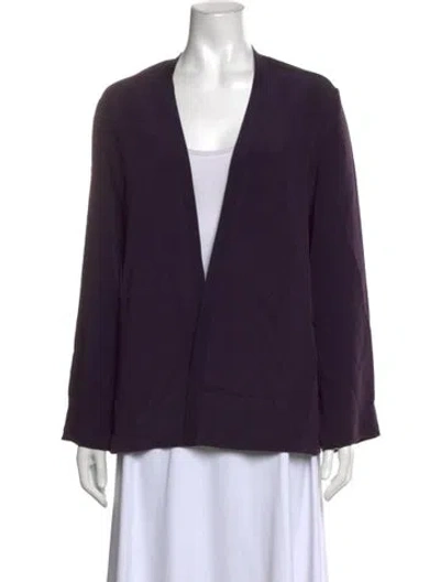 Pre-owned Peter Cohen Silk Open Front Sweater In Purple