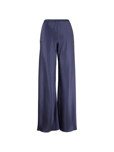 Peter Cohen Silk Palazzo Trousers In Blue