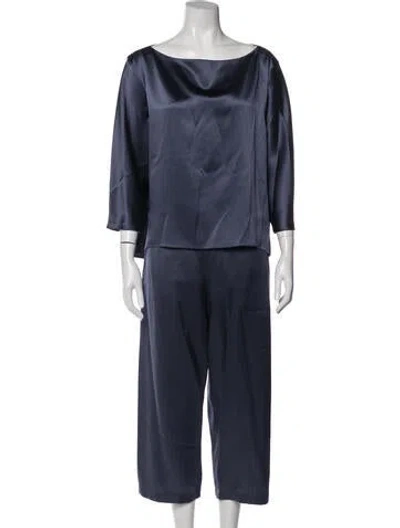 Pre-owned Peter Cohen Silk Pant Set W/ Tags In Blue