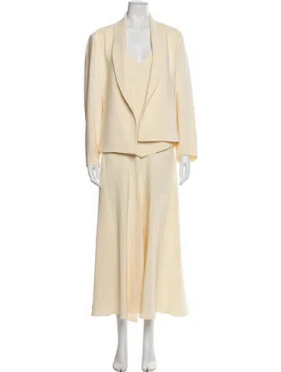 Pre-owned Peter Cohen Silk Skirt Set In Neutral