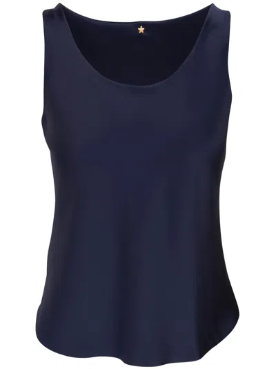 Peter Cohen Silk Tank Top In Blue
