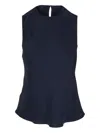 Peter Cohen Sleeveless Round-neck Top In Blue