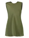 Peter Cohen Sleeveless Satin Top In Green