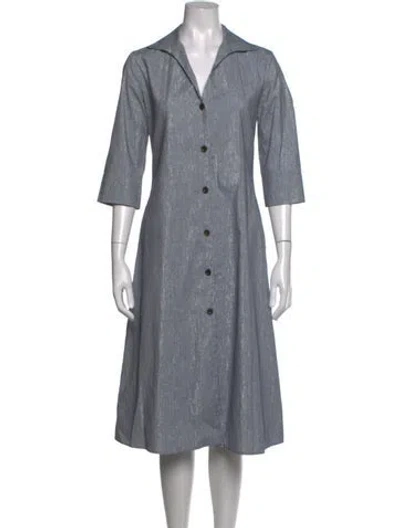 Pre-owned Peter Cohen Striped Knee-length Dress In Grey