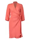 Peter Cohen Tied-front Wrap Dress In Orange