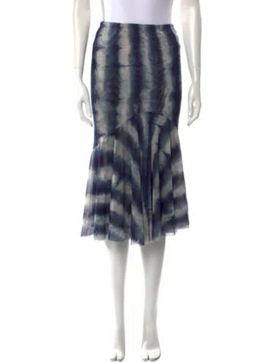 Pre-owned Peter Cohen Tie-dye Print Midi Length Skirt In Blue