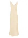 Peter Cohen V-neck Midi Dress In Neutral