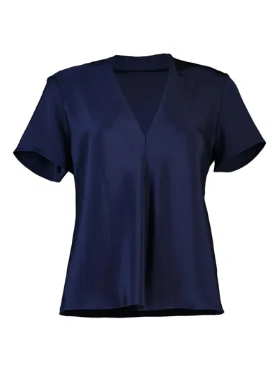 Peter Cohen V-neck Short-sleeve Top In Blue