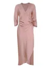 Peter Cohen V-neck Wrap Dress In Pink