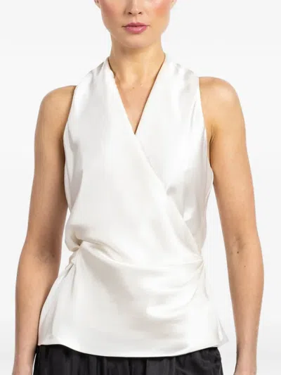 Peter Cohen V-neck Wrap Top In White