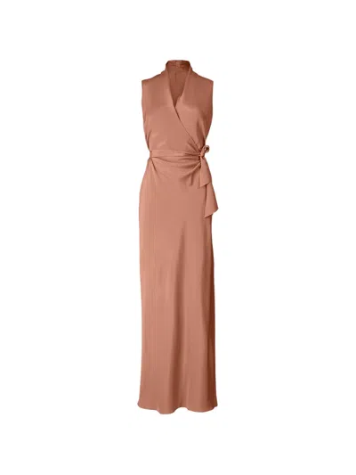Peter Cohen Vickie Wrap-style Maxi Dress In Brown