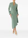 Peter Cohen Victor Wrap-neck Midi Dress In Green